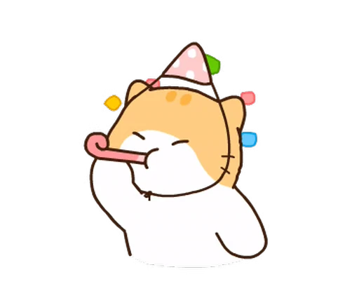 🥳 Стикер «котик ૮꒰» для Telegram