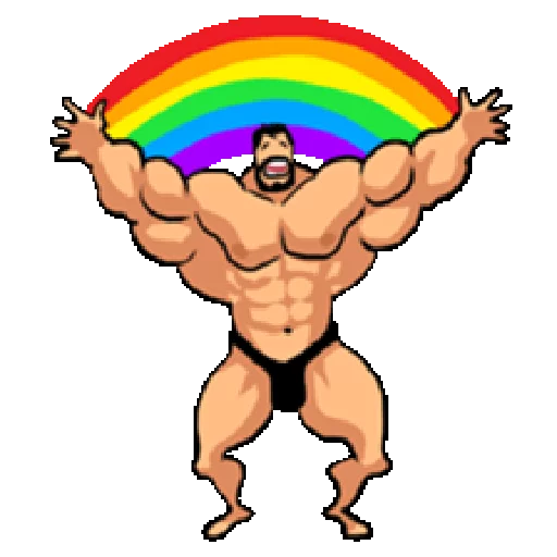 🌈 Стикер «Super Muscle Man» для Telegram