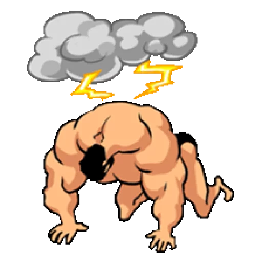 🌩 Стикер «Super Muscle Man» для Telegram