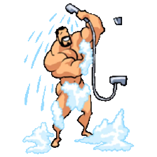 🚿 Стикер «Super Muscle Man» для Telegram