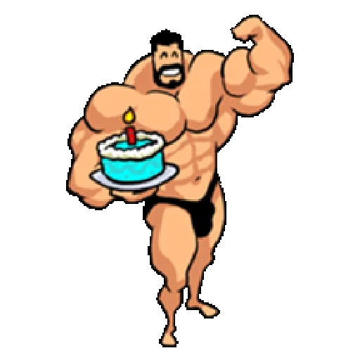 🎂 Стикер «Super Muscle Man» для Telegram
