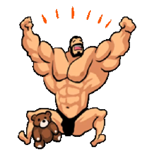 😫 Стикер «Super Muscle Man» для Telegram