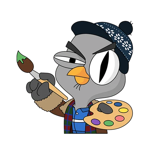 👨‍🎨 Стикер «Подозрительная сова Сезон 9 Без Текста» для Telegram