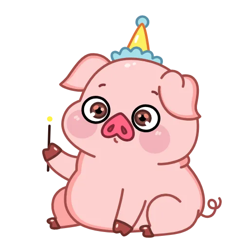 🥳 Стикер «Свинка» для Telegram