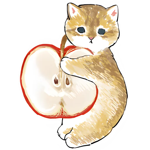 🍎 Стикер «Сладкие котята» для Telegram