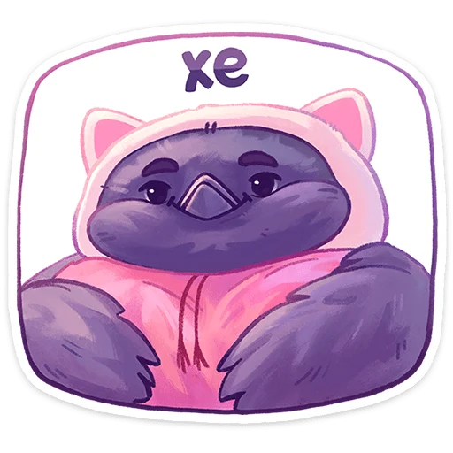 😅 Стикер «Свити - маленький милый комочек в шапочке с ушками» для Telegram