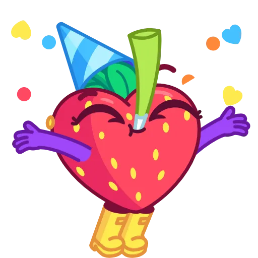 🥳 Стикер «Sweety Strawberry» для Telegram
