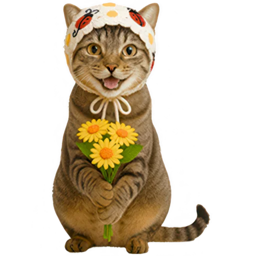 🌻 Стикер «Кот с платком» для Telegram