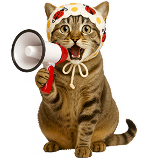 📢 Стикер «Кот с платком» для Telegram