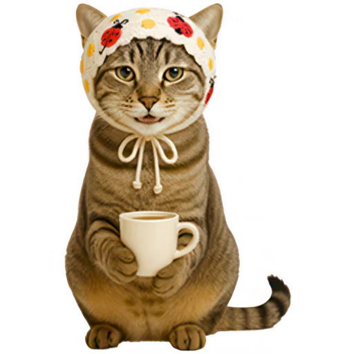 ☕️ Стикер «Кот с платком» для Telegram