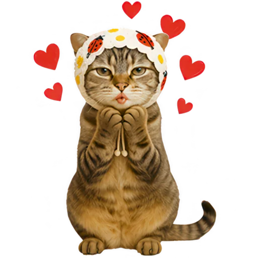 😘 Стикер «Кот с платком» для Telegram
