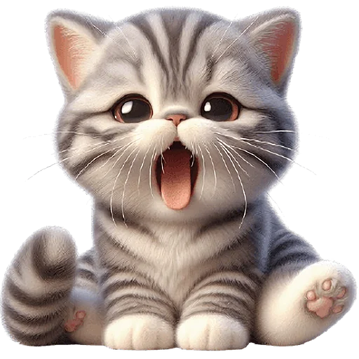 🥱 Стикер «Полосатый котенок» для Telegram
