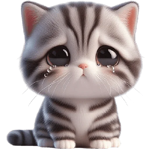 😭 Стикер «Полосатый котенок» для Telegram