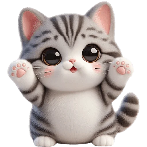 🤗 Стикер «Полосатый котенок» для Telegram