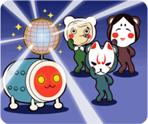 👯 Стикер «Taiko no Tatsujin LINE Stickers» для Telegram