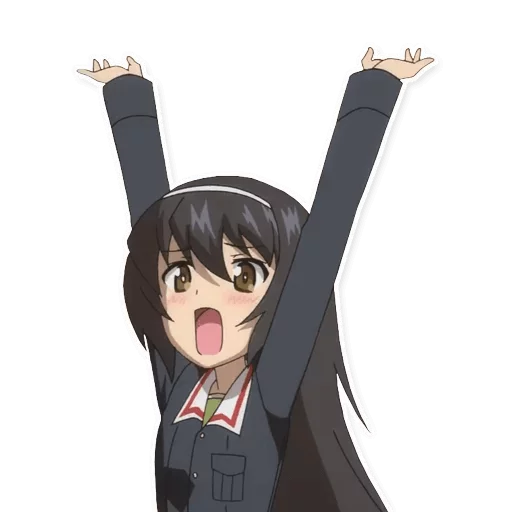 😝 Стикер «Girls und Panzer» для Telegram