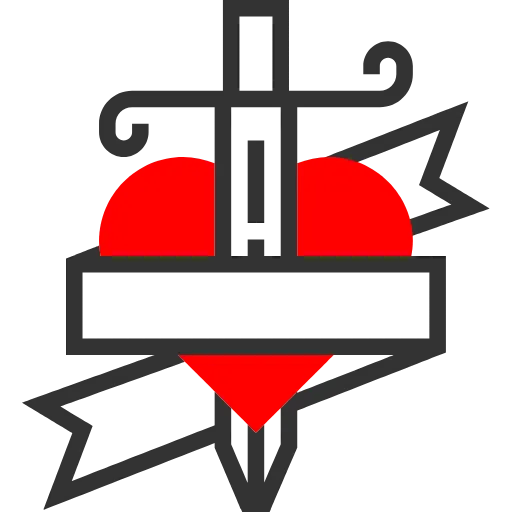 🤩 Эмодзи «Tattoo - бордовый шрифт» для Telegram