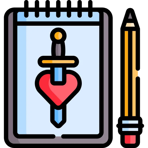 🤩 Эмодзи «Tattoo - бордовый шрифт» для Telegram