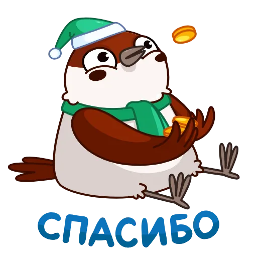 🤑 Стикер «Новогодний Чирик» для Telegram