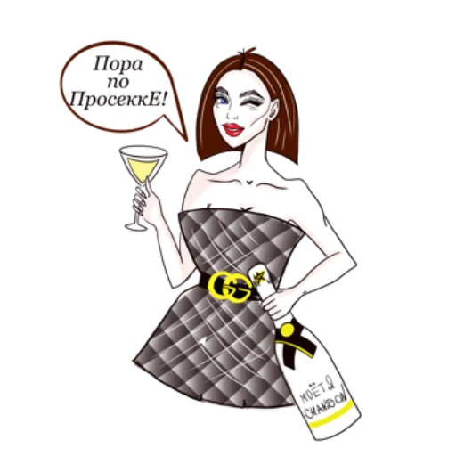 🥂 Стикер «Pillowdress» для Telegram
