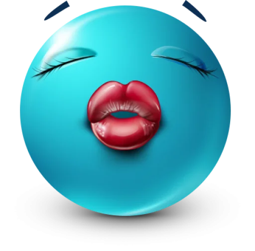 😘 Стикер «Teal Face» для Telegram