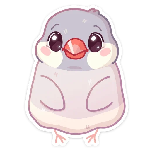 ☺ Стикер «Птичка Пухлик без надписей» для Telegram