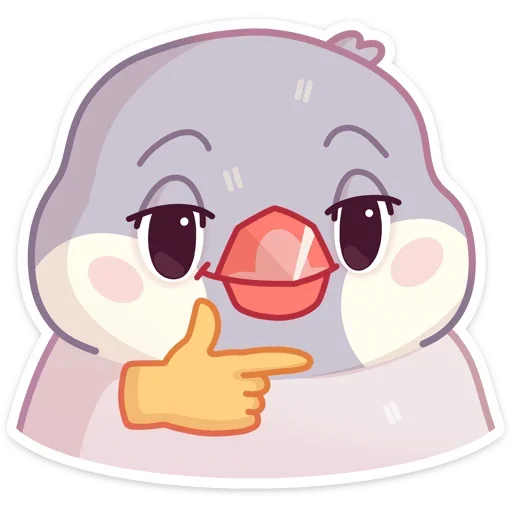 🤔 Стикер «Птичка Пухлик без надписей» для Telegram
