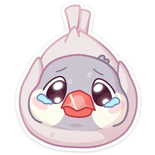 😭 Стикер «Птичка Пухлик без надписей» для Telegram