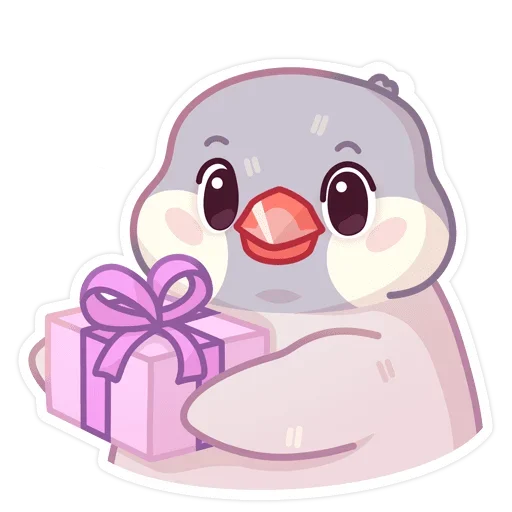 🎁 Стикер «Птичка Пухлик без надписей» для Telegram
