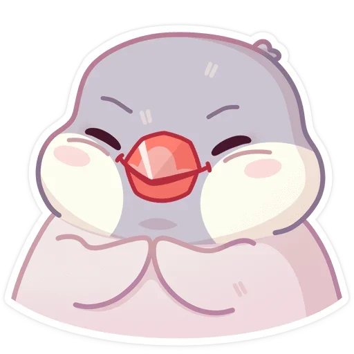 😈 Стикер «Птичка Пухлик без надписей» для Telegram