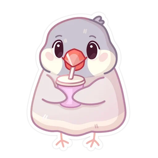 🥤 Стикер «Птичка Пухлик без надписей» для Telegram