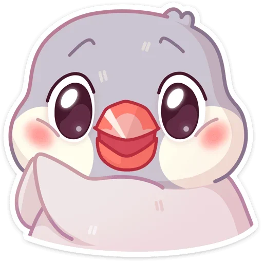 ☺ Стикер «Птичка Пухлик без надписей» для Telegram
