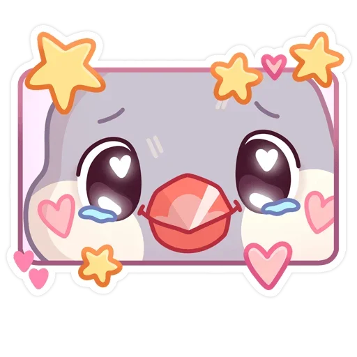 🤩 Стикер «Птичка Пухлик без надписей» для Telegram