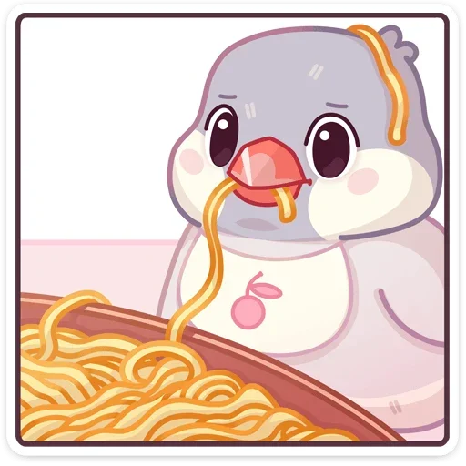 🍜 Стикер «Птичка Пухлик без надписей» для Telegram
