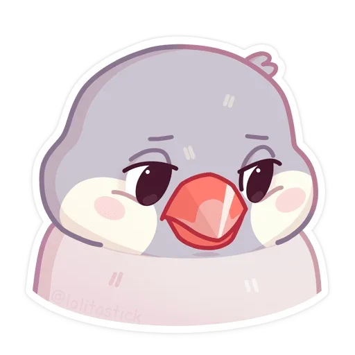 😌 Стикер «Птичка Пухлик без надписей» для Telegram