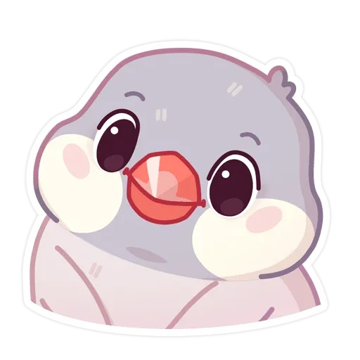 🙃 Стикер «Птичка Пухлик без надписей» для Telegram