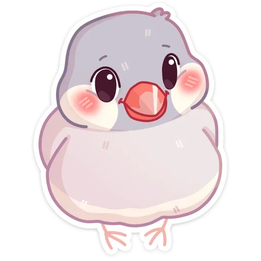 🥺 Стикер «Птичка Пухлик без надписей» для Telegram