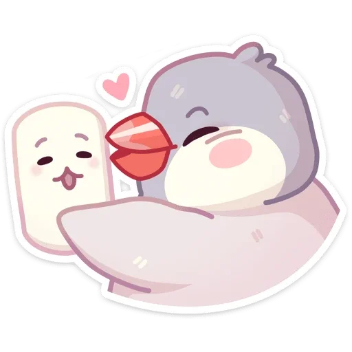 😘 Стикер «Птичка Пухлик без надписей» для Telegram