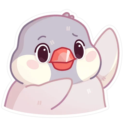 👋 Стикер «Птичка Пухлик без надписей» для Telegram