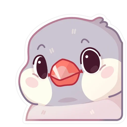😌 Стикер «Птичка Пухлик без надписей» для Telegram