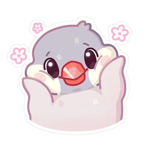 ❤ Стикер «Птичка Пухлик без надписей» для Telegram