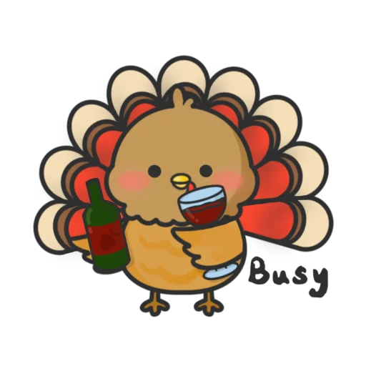 🍷 Стикер «Thanksgiving Turkey» для Telegram