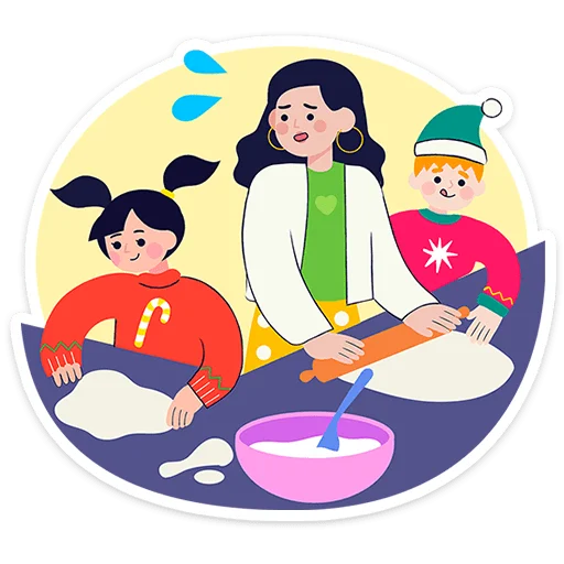 🎄 Стикер «Семейка Оливьёвых» для Telegram