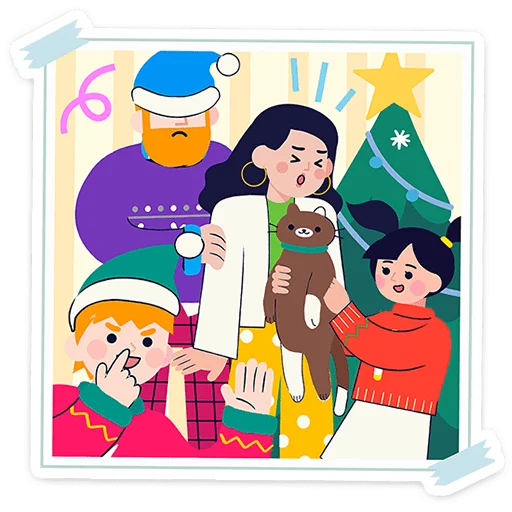 🎄 Стикер «Семейка Оливьёвых» для Telegram