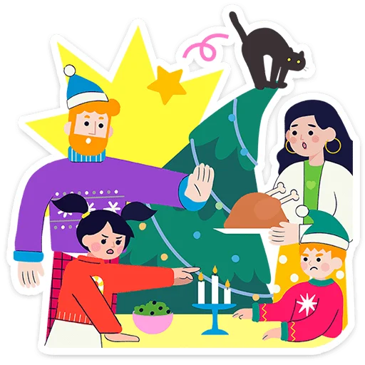 🎄 Стикер «Семейка Оливьёвых» для Telegram