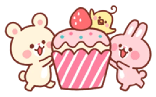 🧁 Стикер «bear & bunny» для Telegram