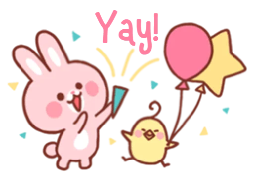 🥳 Стикер «bear & bunny» для Telegram