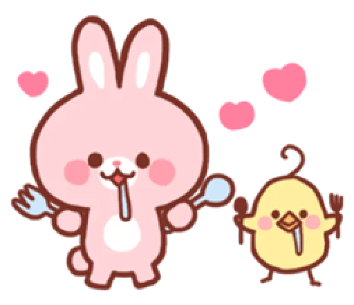 😋 Стикер «bear & bunny» для Telegram