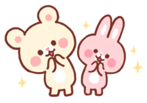 🤩 Стикер «bear & bunny» для Telegram