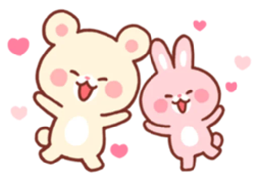 🥰 Стикер «bear & bunny» для Telegram